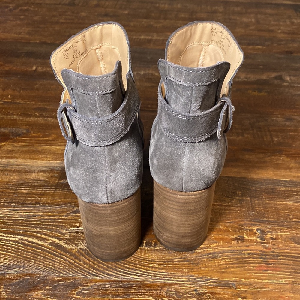 Joe’s Jeans Cassia Blocked Heel Suede Bootie In Dark Grey Size: 10 - Picture 3 of 10